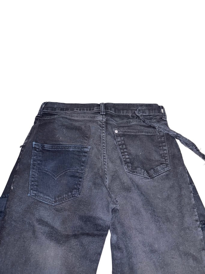 Studded Patchwork Flare Jeans
